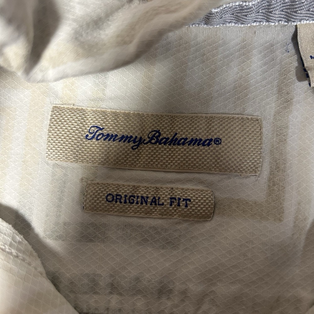Tommy Bahama 100% Silk Button Up Shirt Mens Large Aztec Short Sleeve Hawaiian - Picture 6 of 7